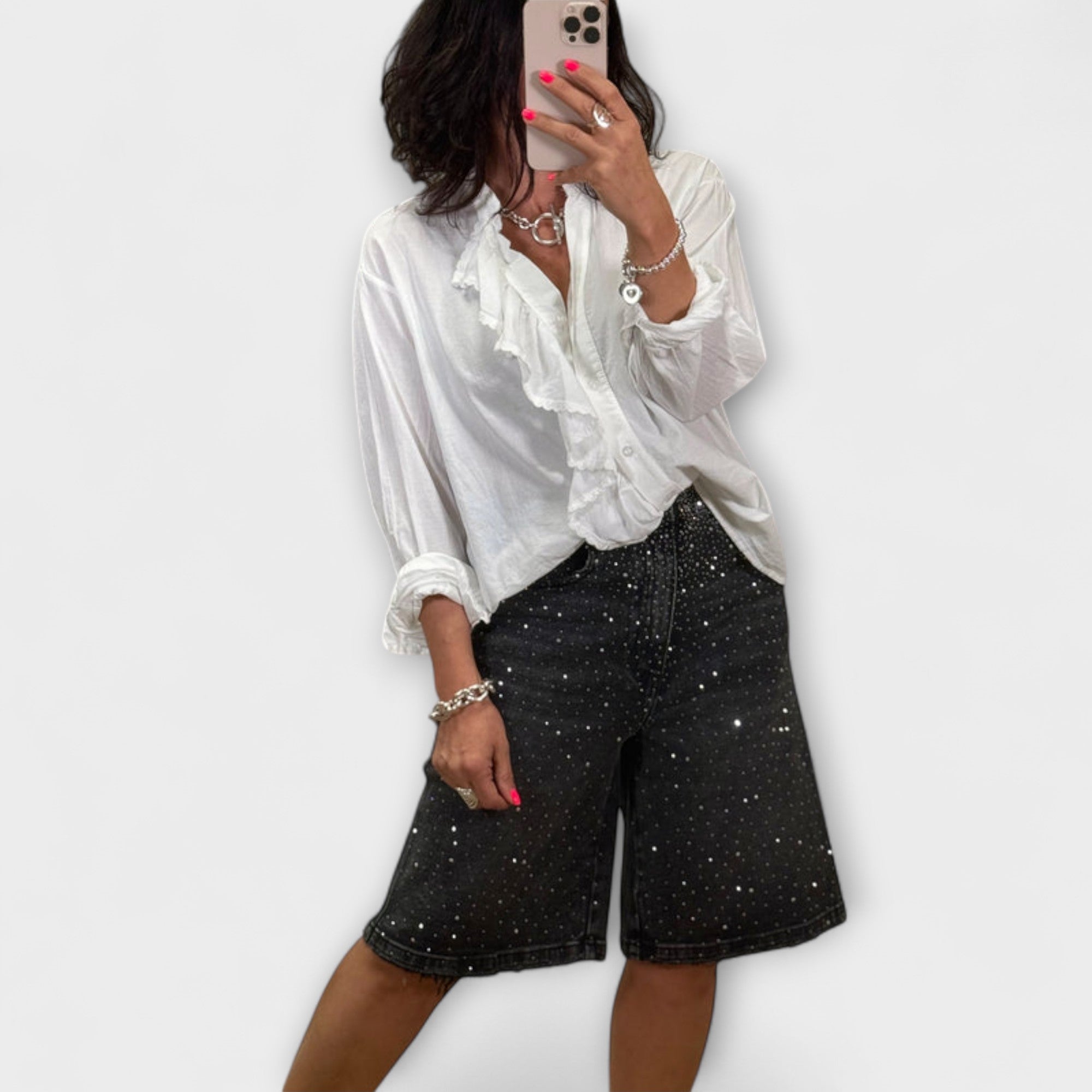 Amaris - Bermudské kraťasy se zdobením z kamínků