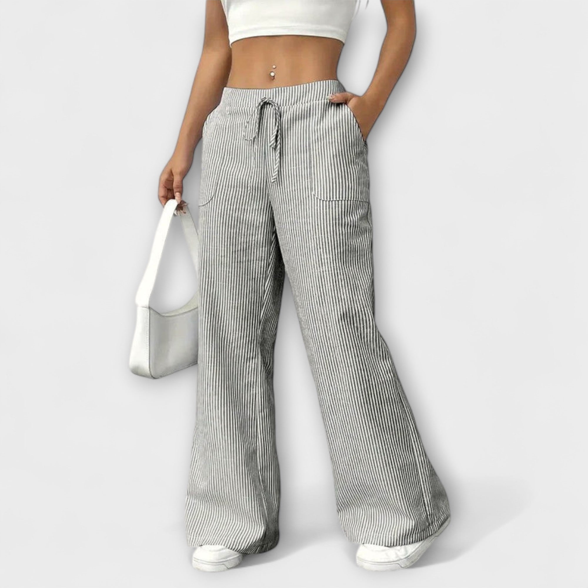 Dominique - Elegantní široké kalhoty s pohodlným střihem