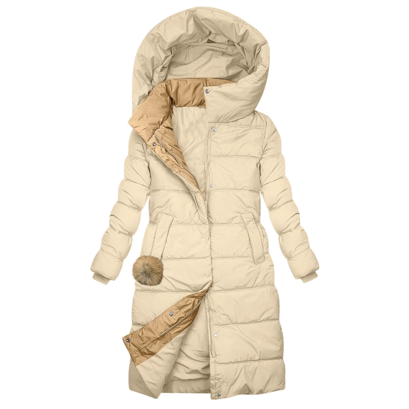 Karolína | Elegantní zimní dlouhá bunda s kapucí