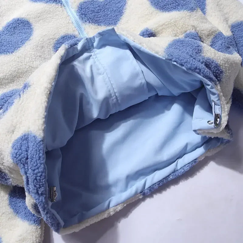 Radana | Oboustranná zimní bunda se srdíčky